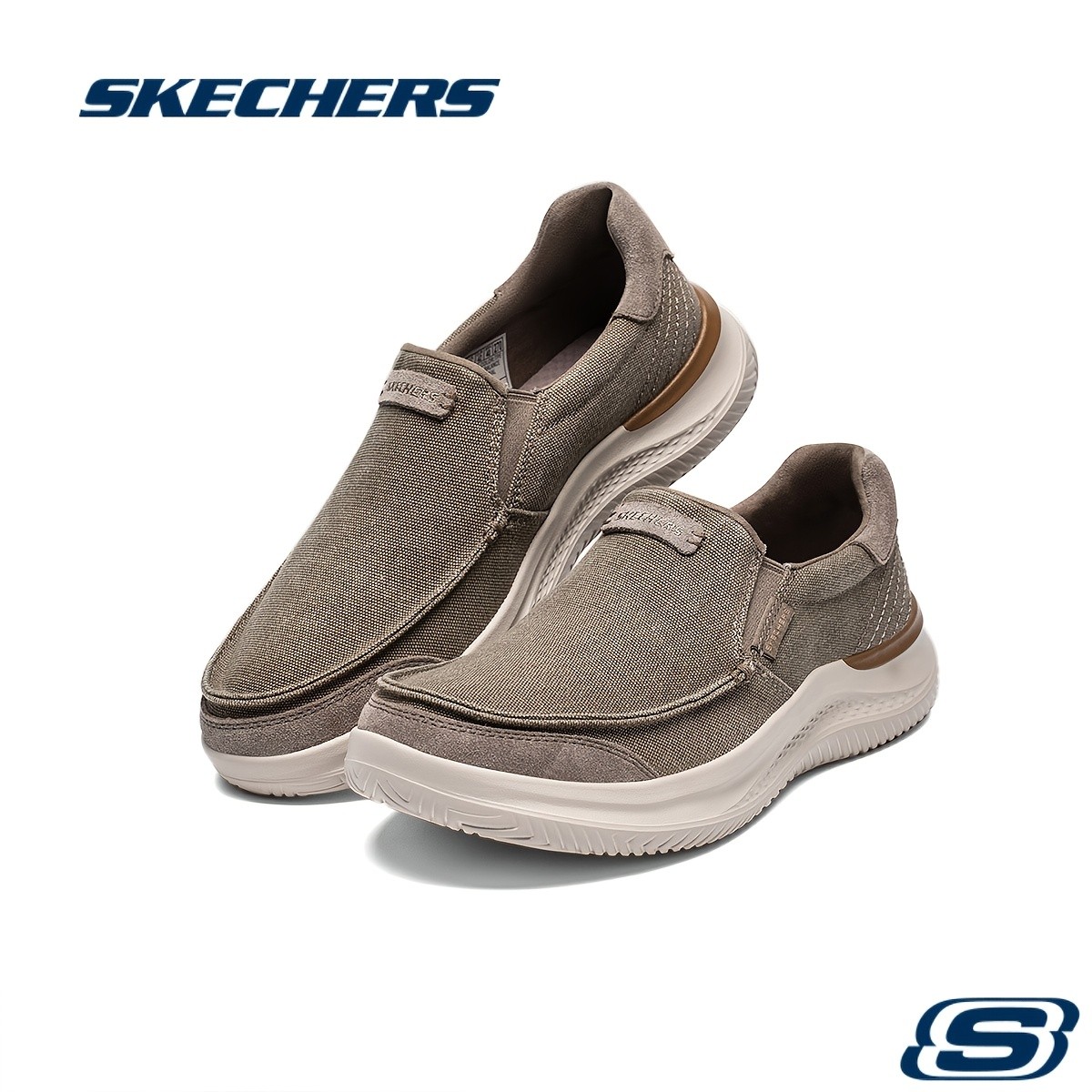 SKECHERS Men's Slip-On Sneakers with Memory Foam Cushioning