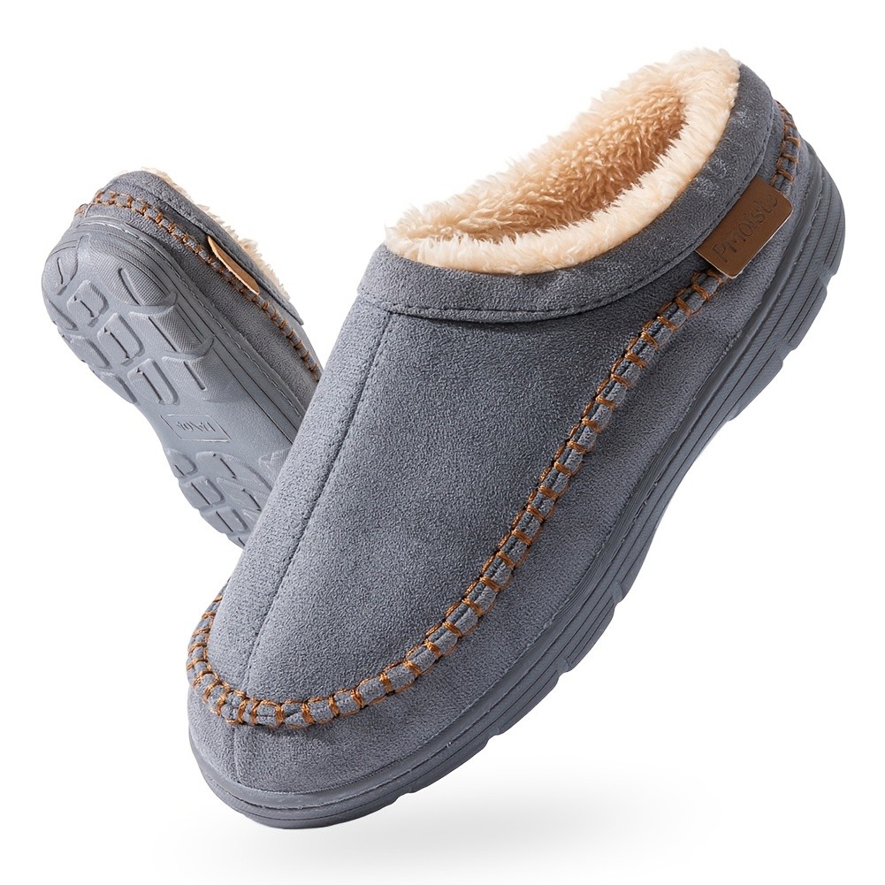 PMOISTE Men's Memory Foam Winter Slippers