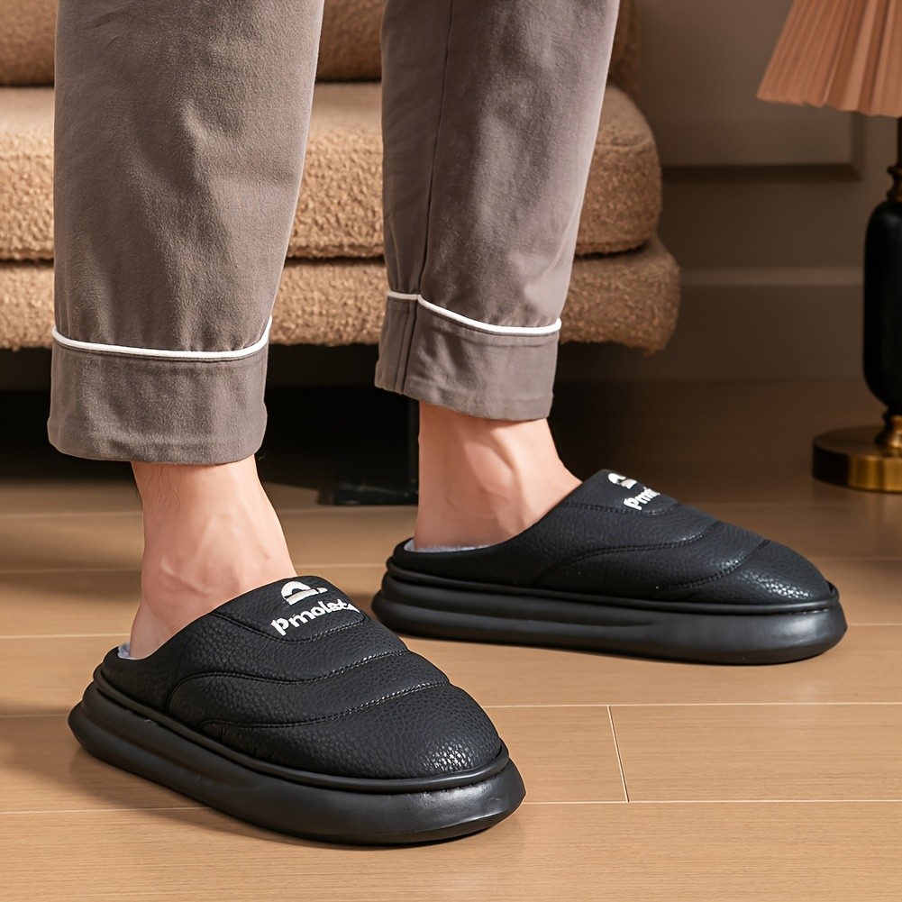 PMOISTE Men's Winter Warm Memory Foam Slippers
