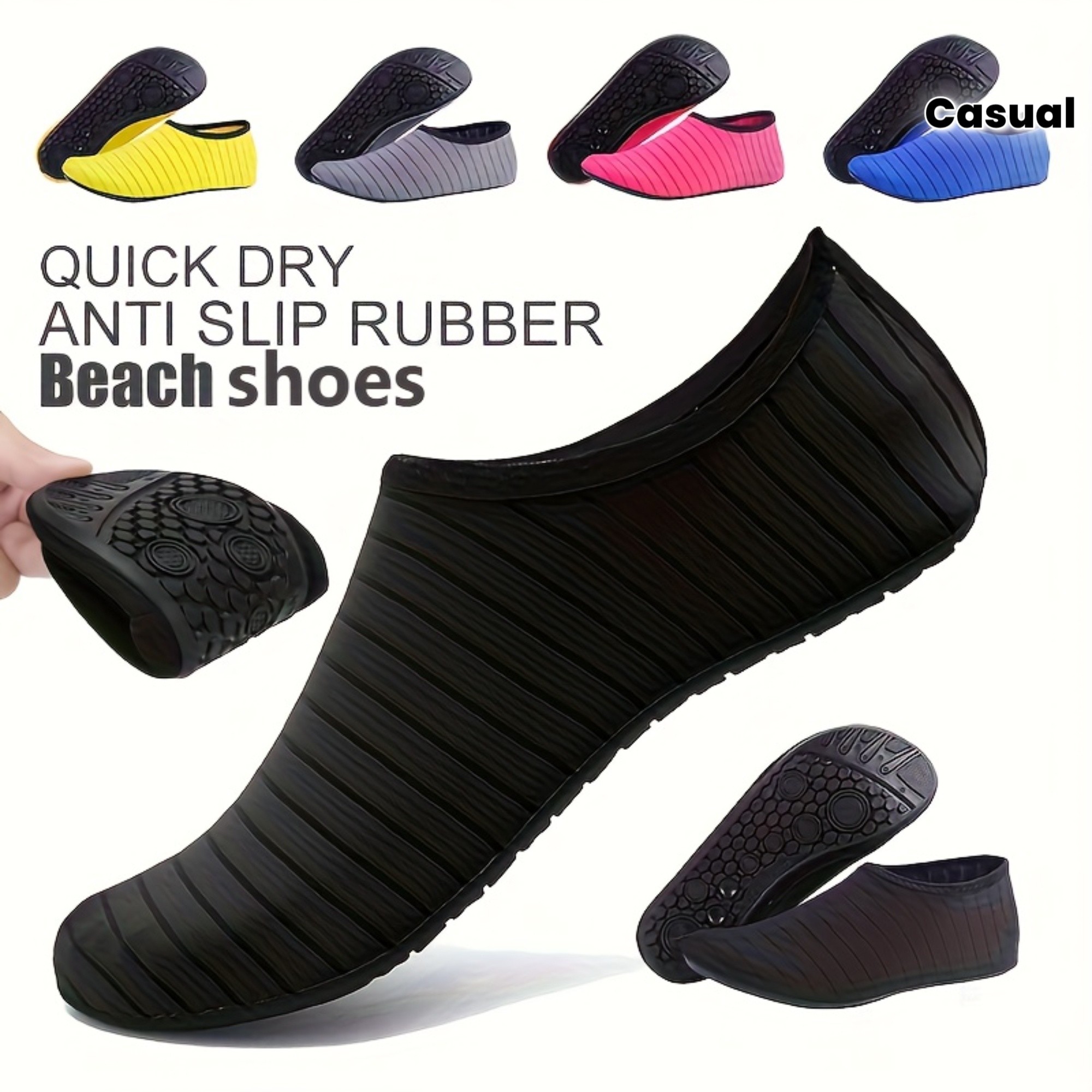 ROORUNS Unisex Lightweight Rubber Beach Shoes