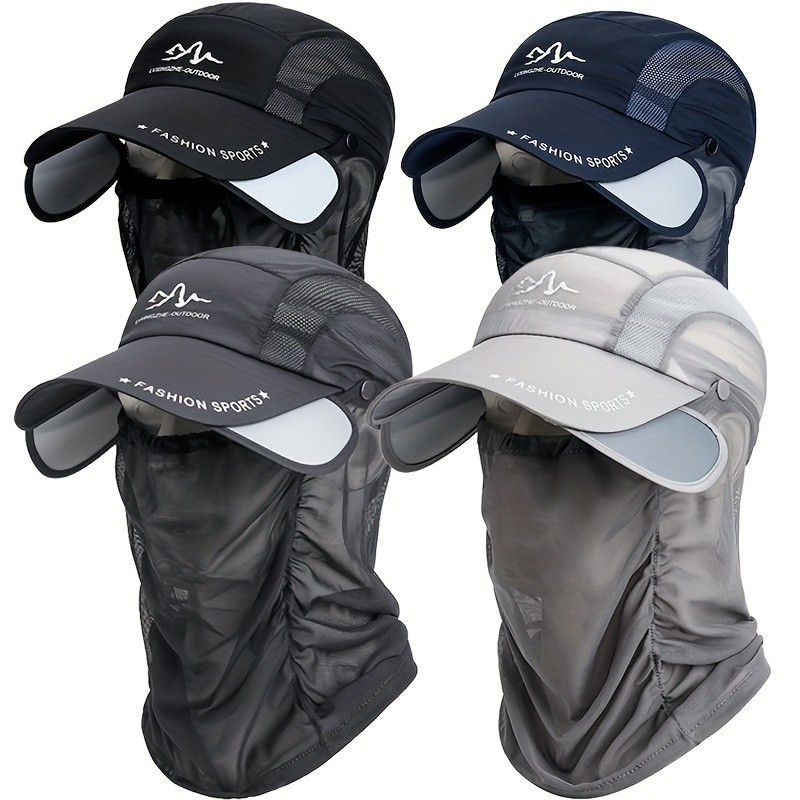 ROORUNS Men's Adjustable Baseball Cap with Removable Neck Guard