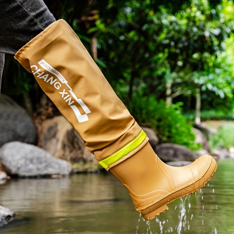 DTLCPX Mens Waterproof High-Top Rain Boots