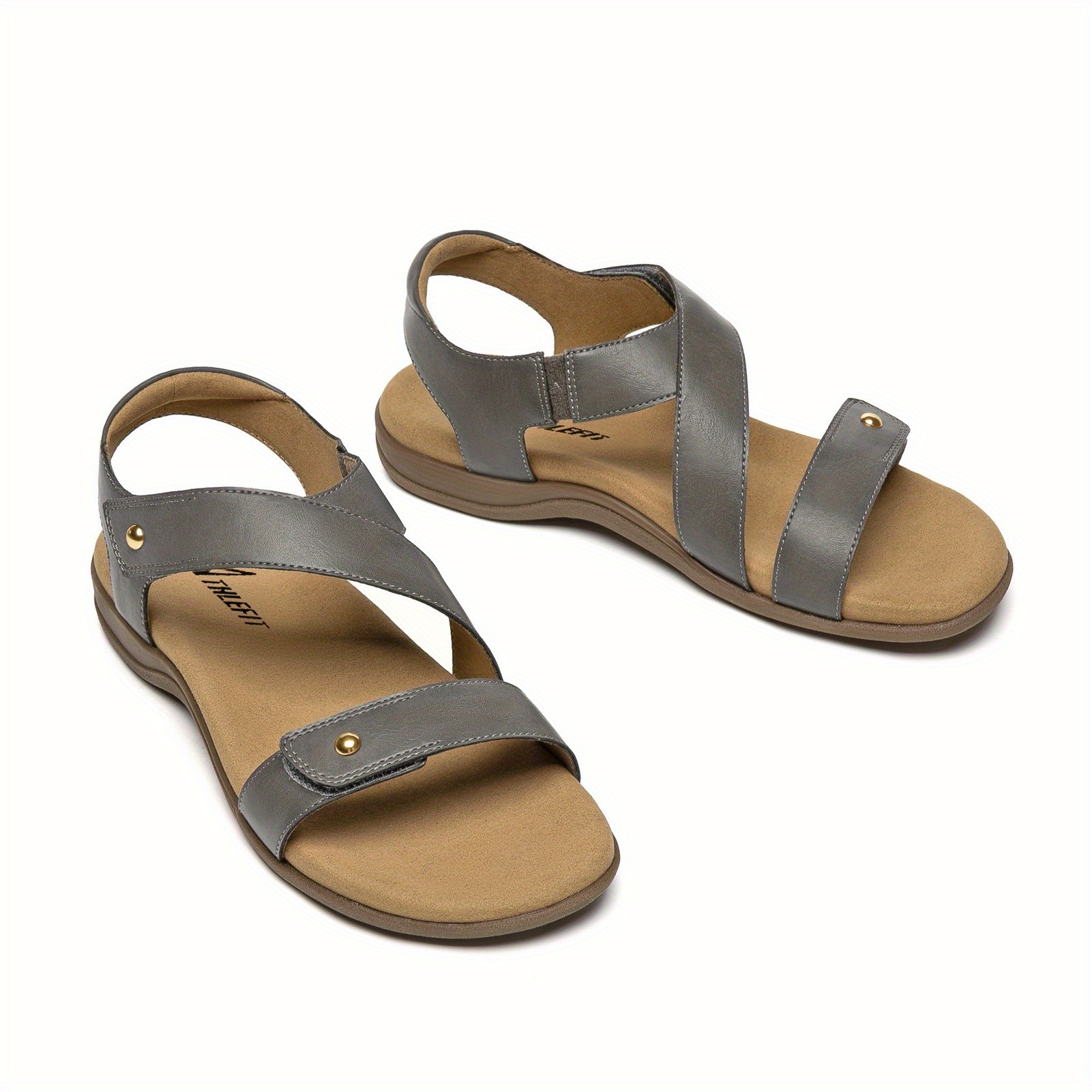 ATHLEFIT Women's Adjustable Arch Support Orthopedic Sandals