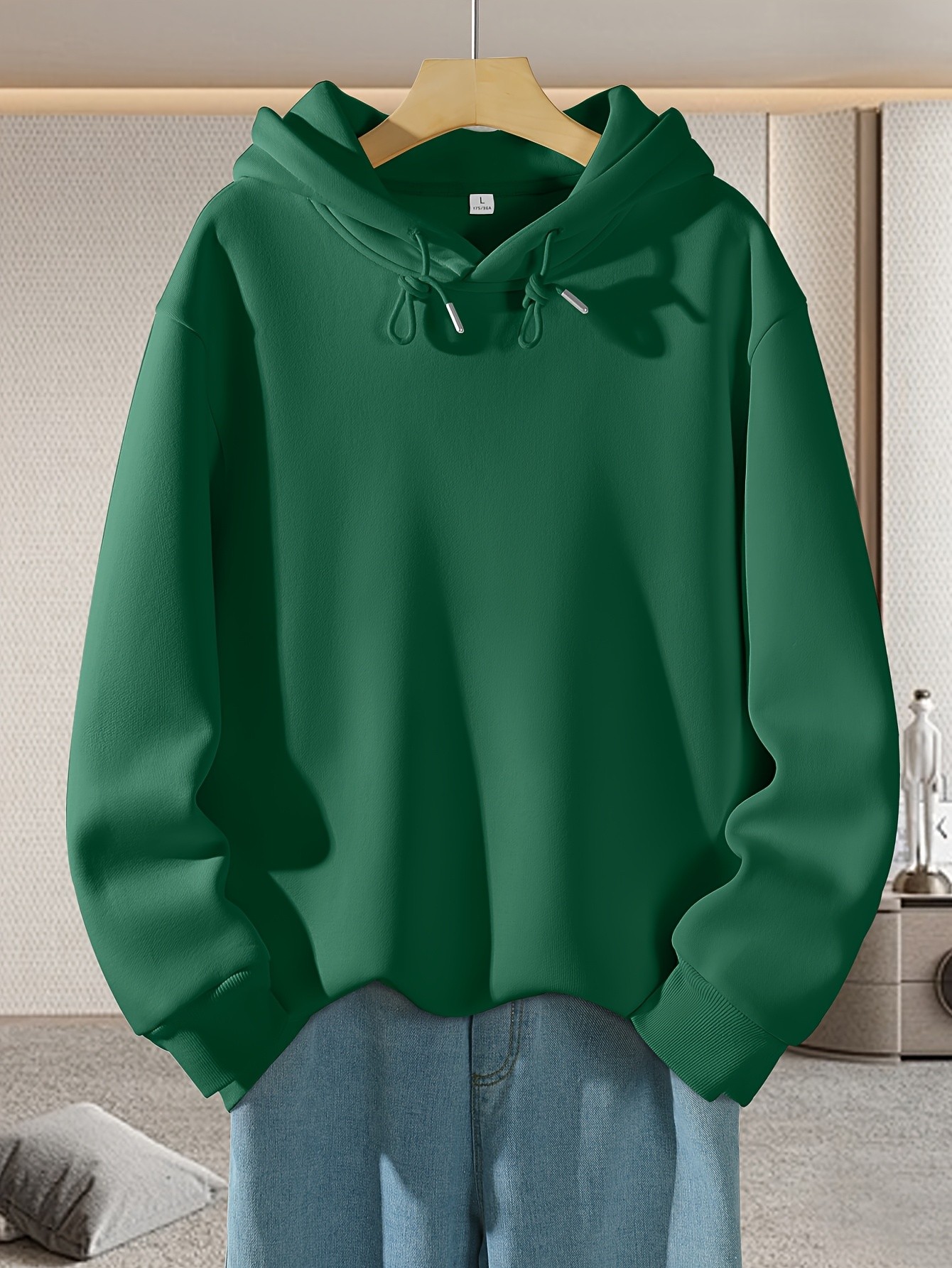 JEANSWEST Mens Solid Color Hooded Sweatshirt