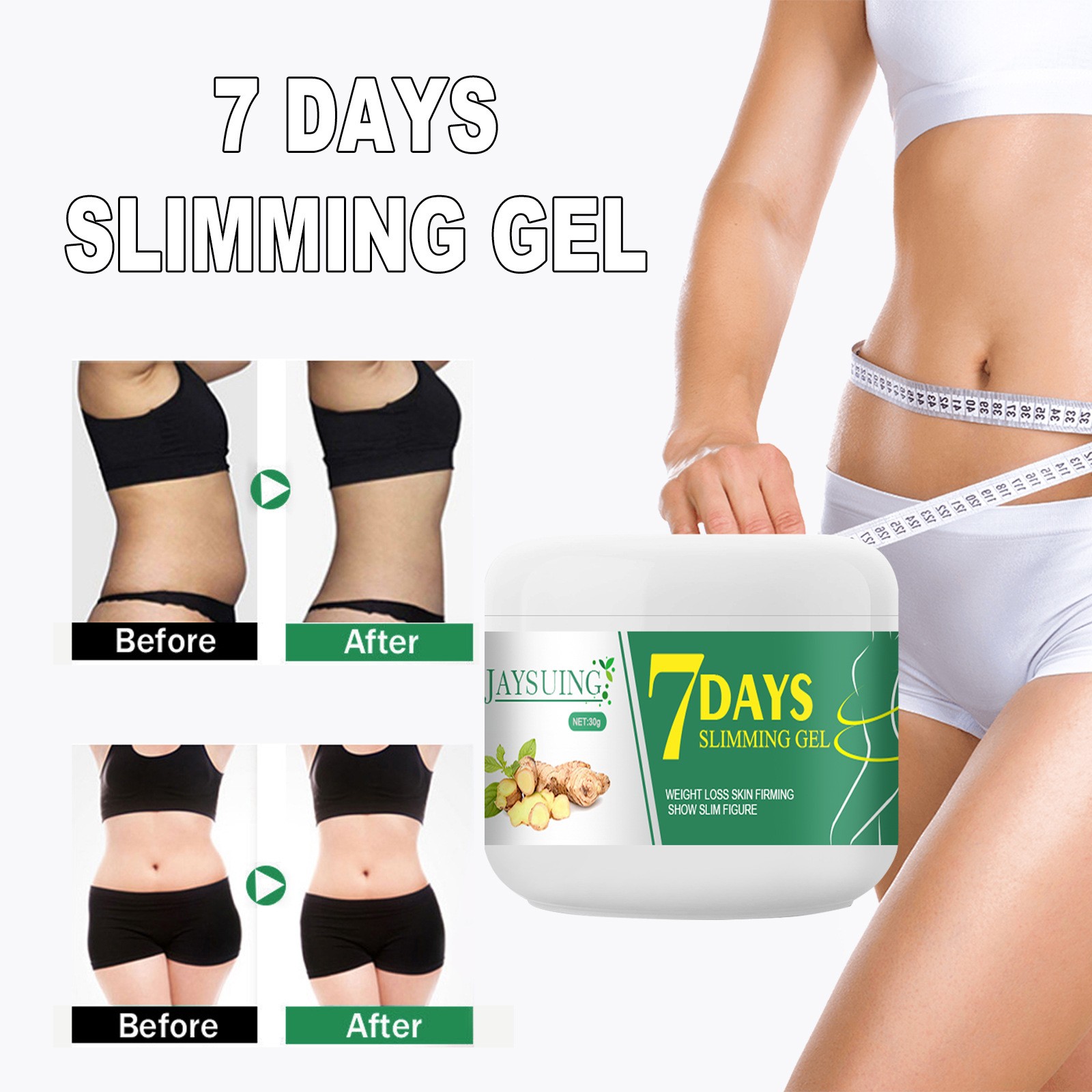 Jaysuing 7 Days Slimming Gel  Targeted Weight Loss & Skin Firming