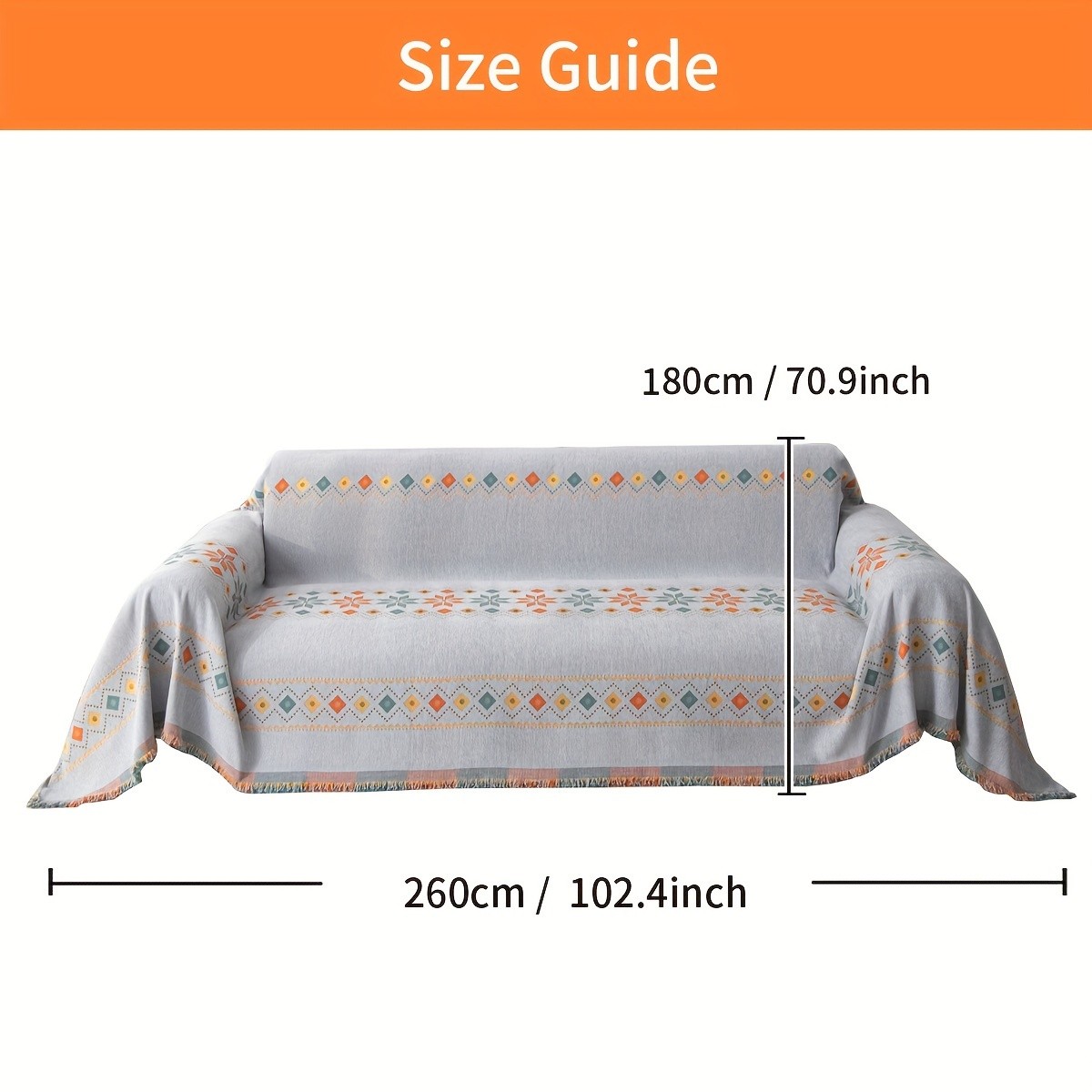 PJLZJFBY Bohemian Style Chenille Sofa Throw