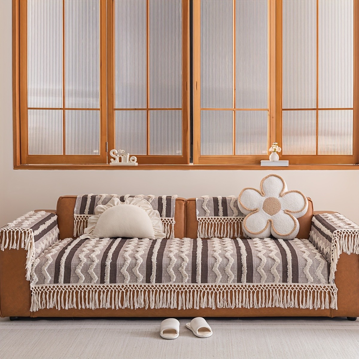 PJLZJFBY Tufted Sofa Cushions with Tassels