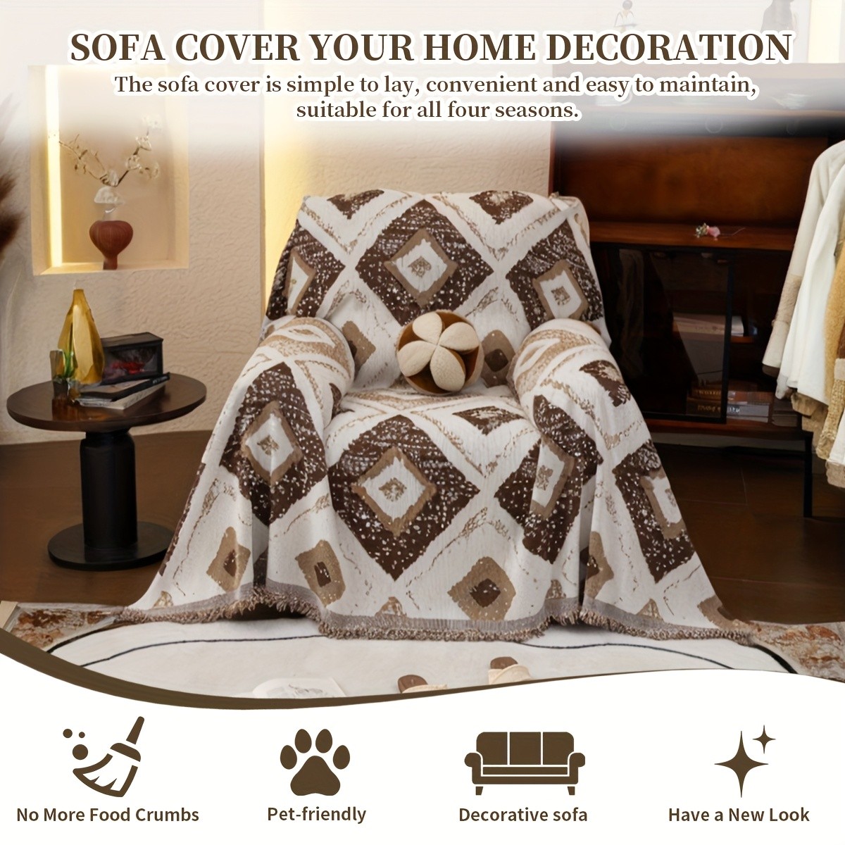 PJLZJFBY Bohemian Style Single Lounge Chair Cover