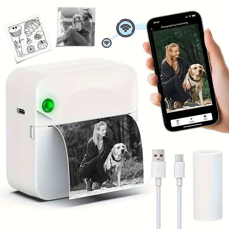 MIMIDI Ink-Free Sticker Printer Thermal Printer