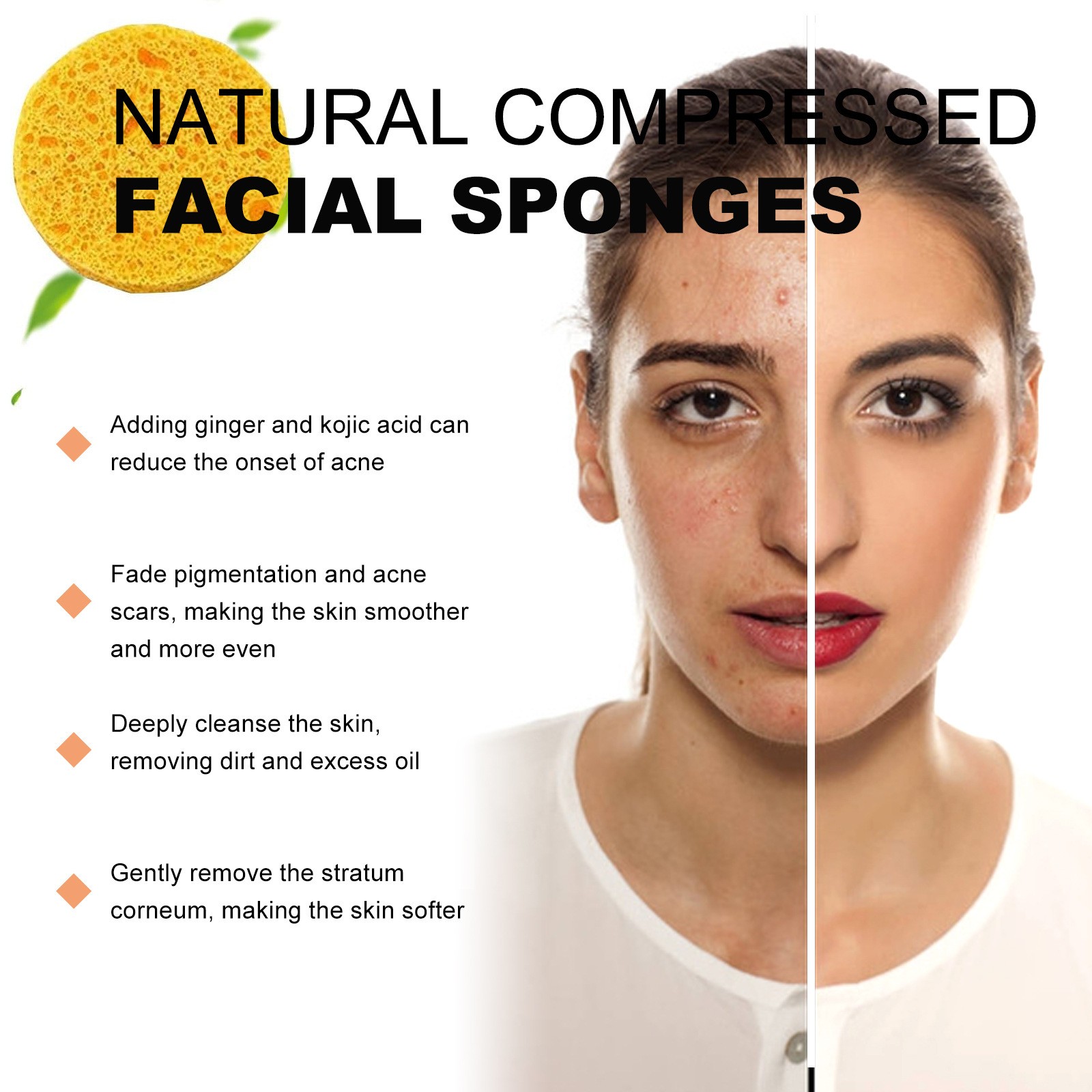 Ginger Kojic Acid Cleansing Pads Glowing, Radiant Skin