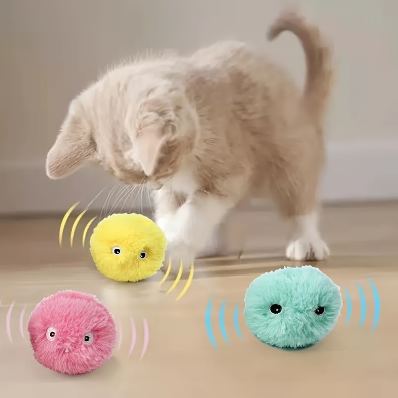 PETGRAVITY Interactive Cat Plush Toy Ball