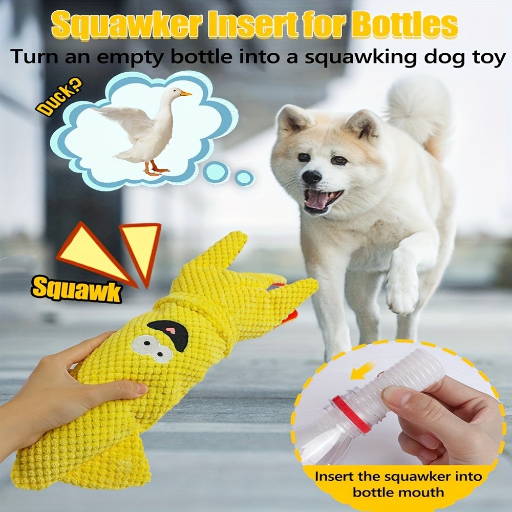 SCHITEC Squeaky Plush Dog Toy Set with Whistle