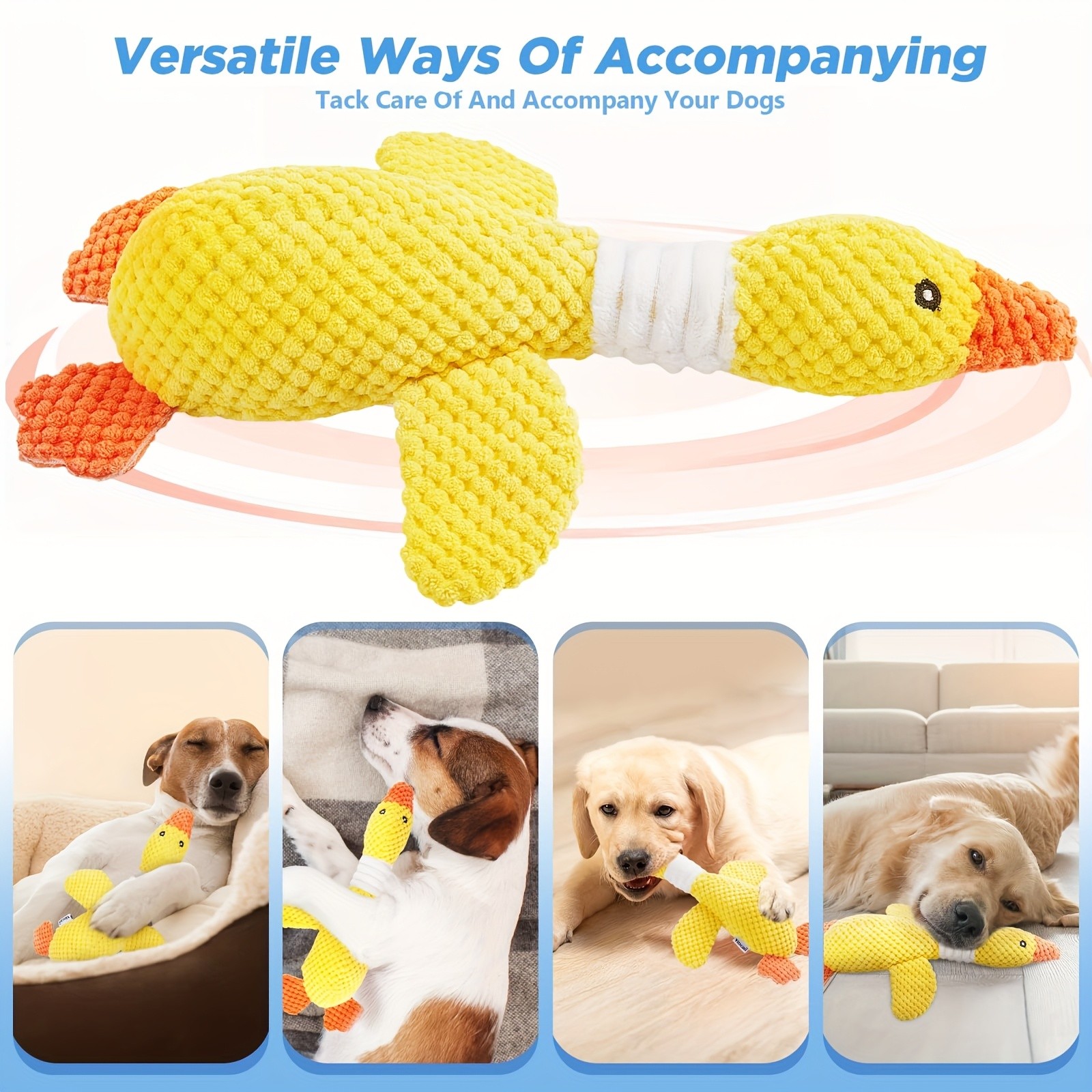 VITSCAN Sturdy Soft Yellow Goose Chew Plaything for Dogs and Puppies