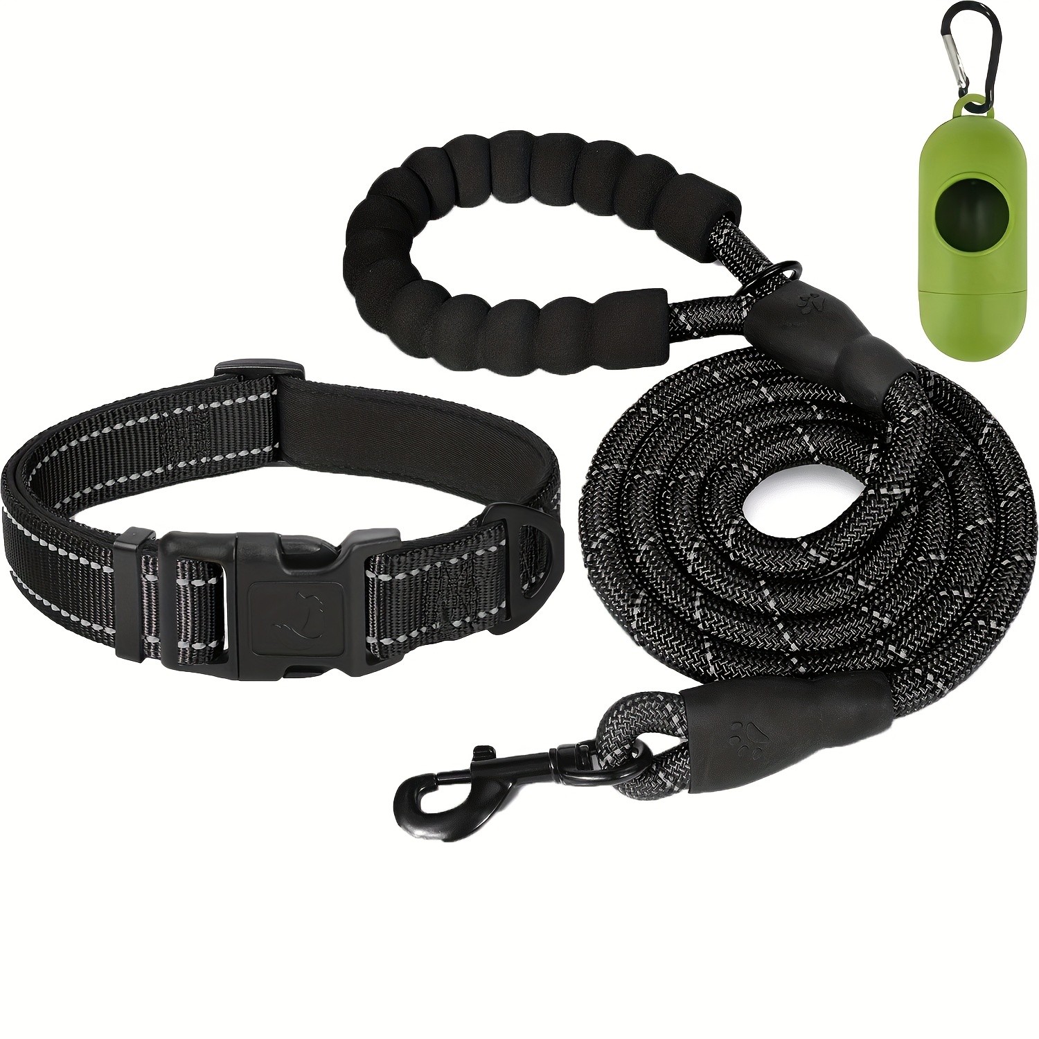 TAGLORY Reflective Safety Leash and Adjustable Comfort Collar Set