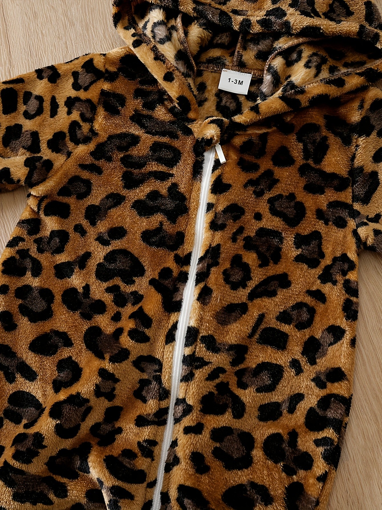 YIERYING Boys' Leopard Print Hooded Zipper Romper