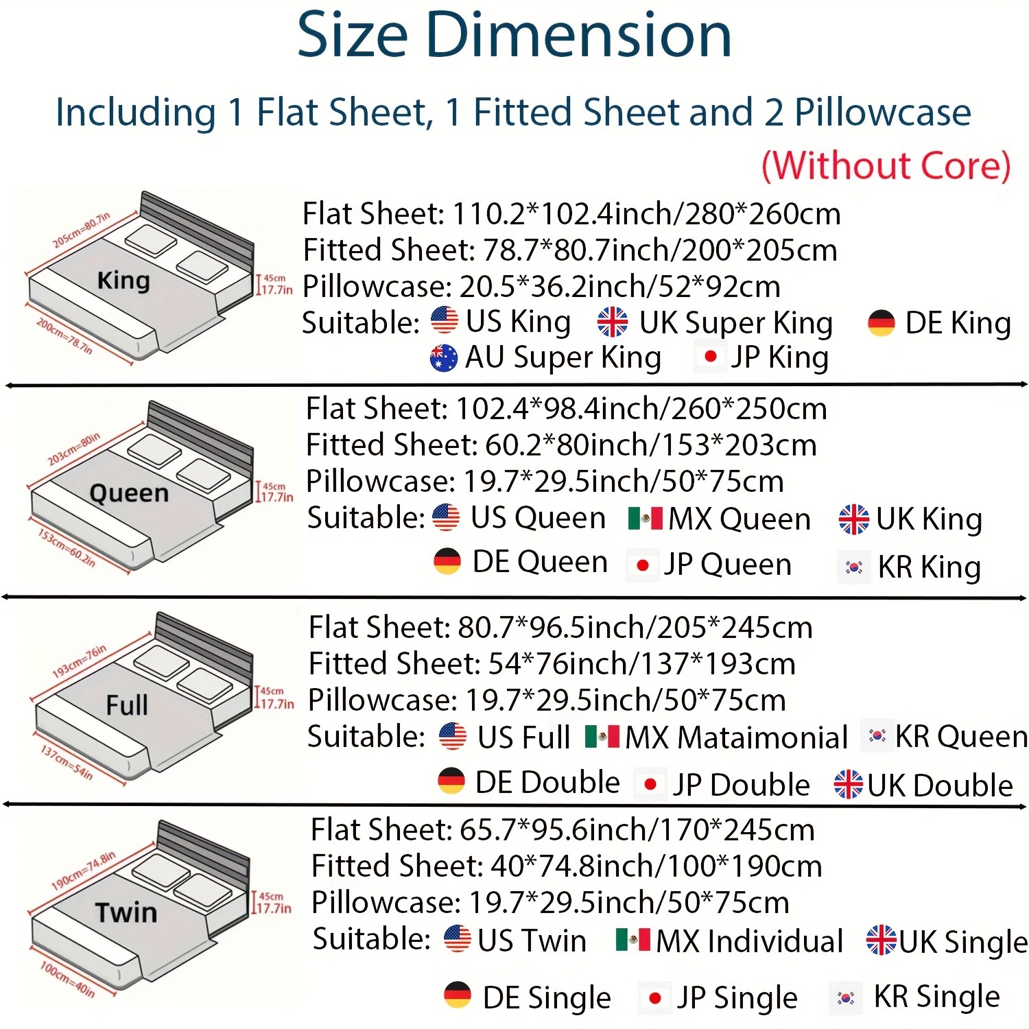 LISSTHER 4pcs 600 Thread Count 100% Egyptian Cotton Fitted Sheet Set
