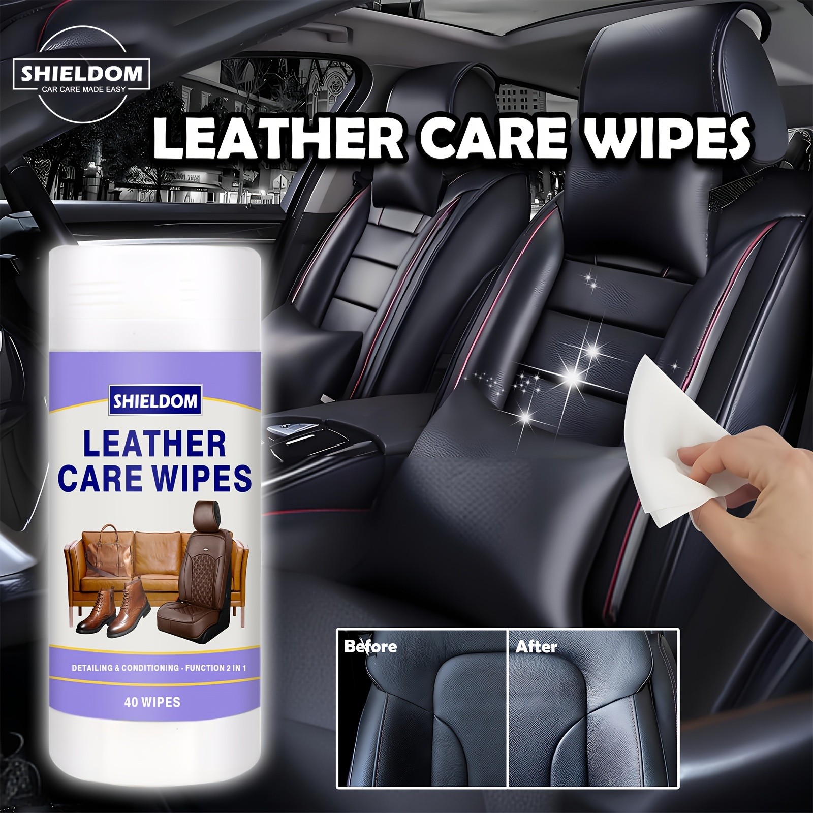 SHIELDOM Leather Care Wipes