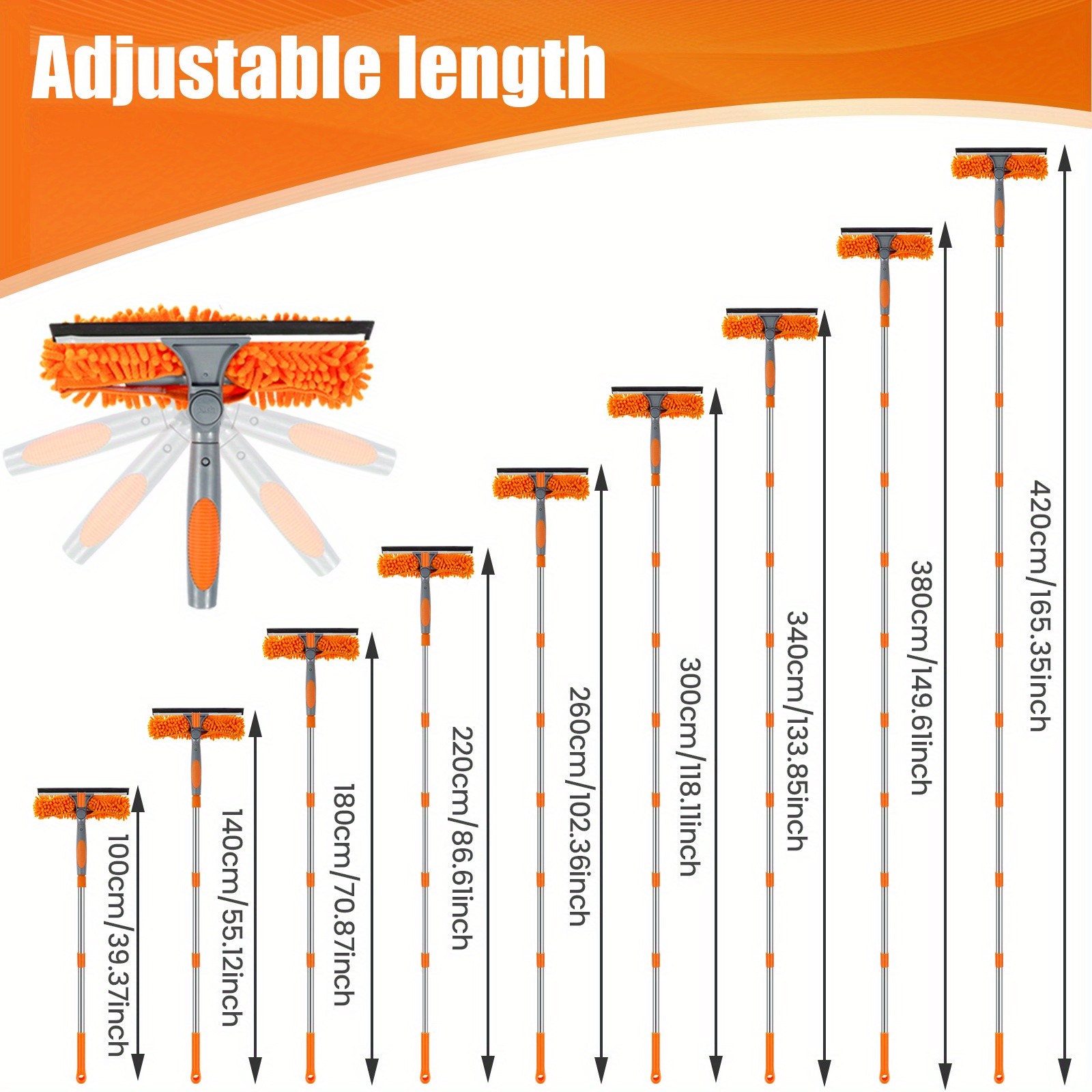 Jetcloud Window Squeegee Cleaner Kit with 4.2m Extension Pole
