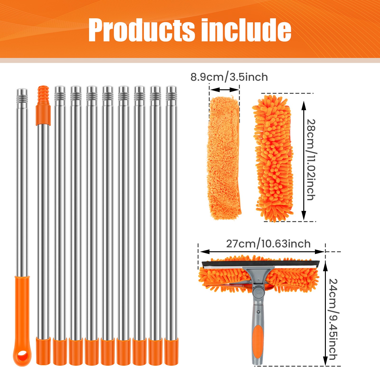 Jetcloud Window Squeegee Cleaner Kit with 4.2m Extension Pole