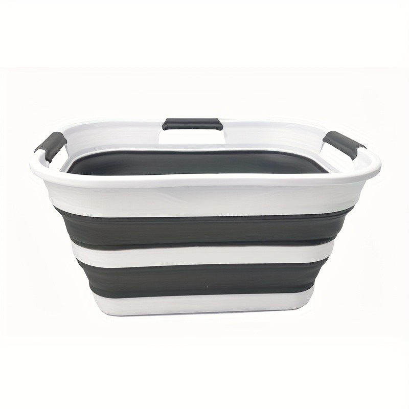 SAMMART 19L (5 Gallon) Classic Rectangle Collapsible Plastic Tub with 3 Handles