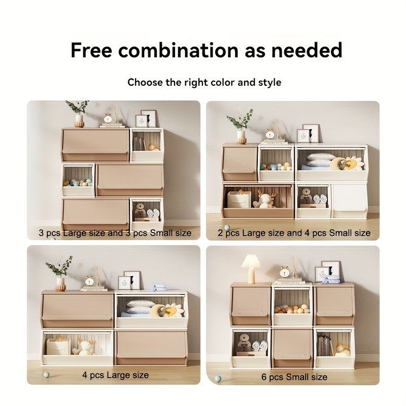 JINCAYY Stackable Storage Boxes with Flip-Top Design