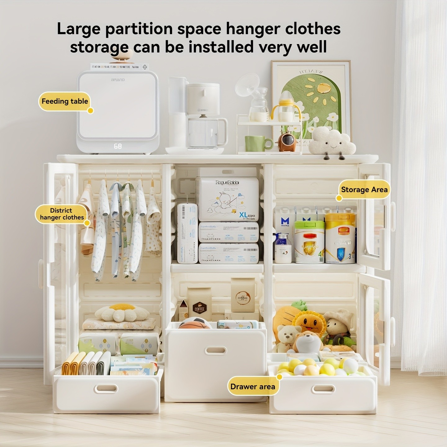 JINCAYY Multi-functional Transparent Wardrobe