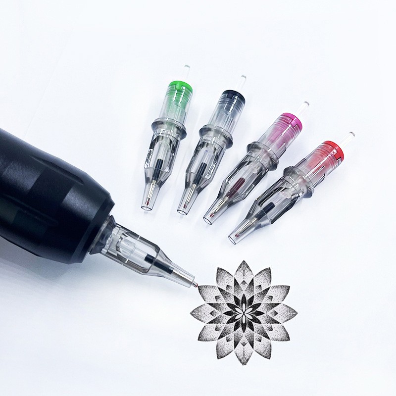 Color Ballpoint Pen Integrated Needle Tattoo Refill Multicolor Disposable Ink Nail Brush