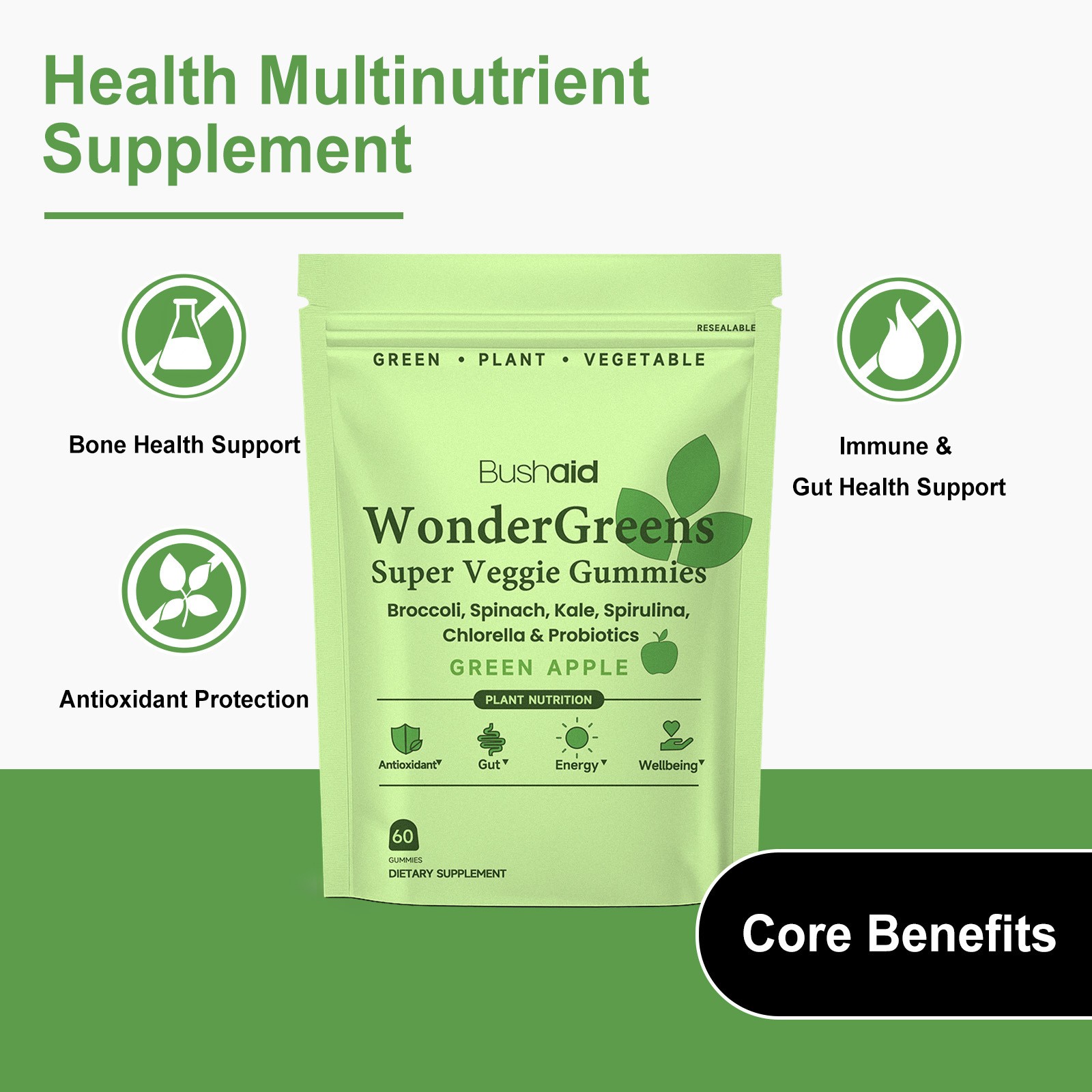 Bushaid WonderGreens Super Veggie Gummies