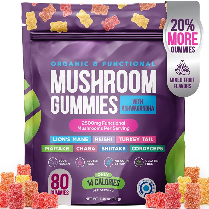 Organic & Functional Mushroom Gummies with Ashwagandha: Boost Your Wellness Naturally