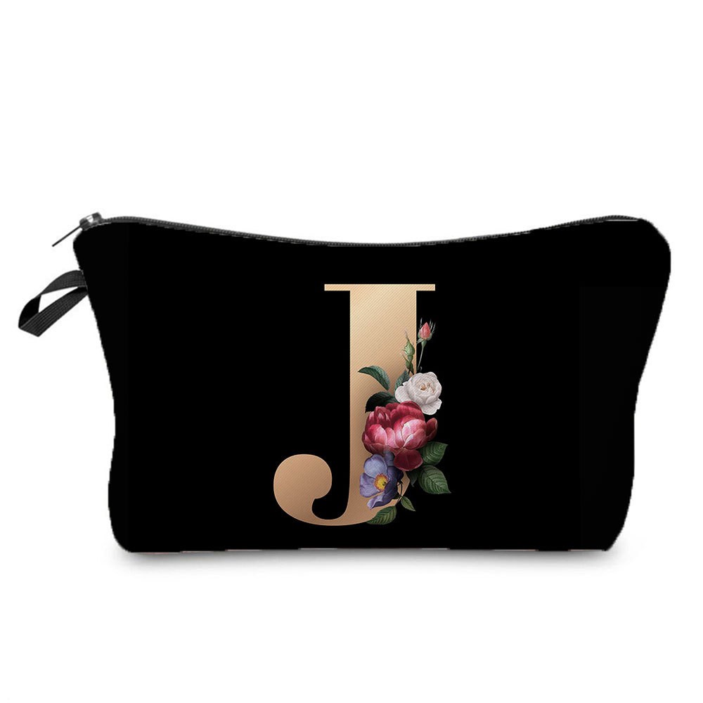 Black and Gold Makeup Bag