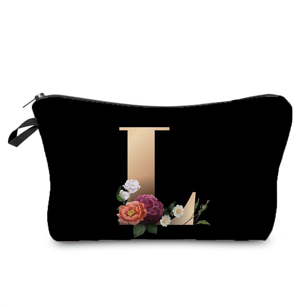 Black and Gold Makeup Bag