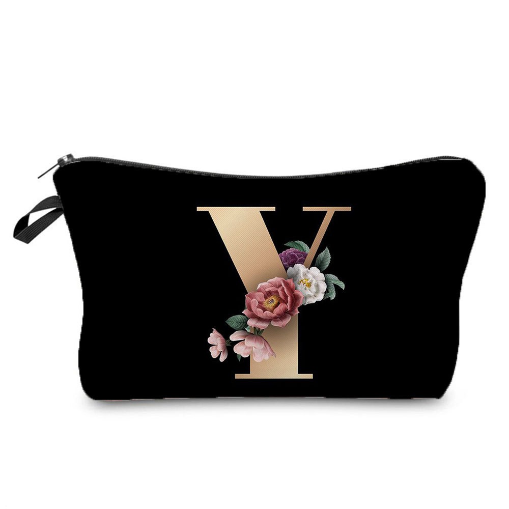Black and Gold Makeup Bag