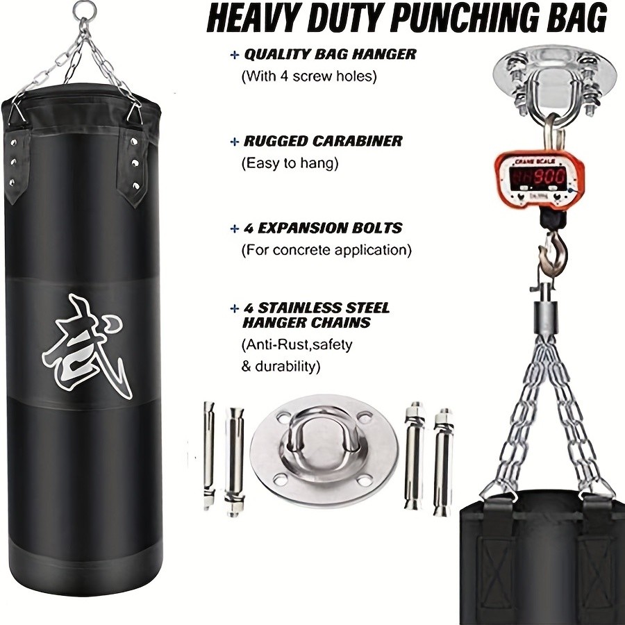 Kick Boxing Set with Ceiling Hook Steel Chain Perfect for Home Gym Training