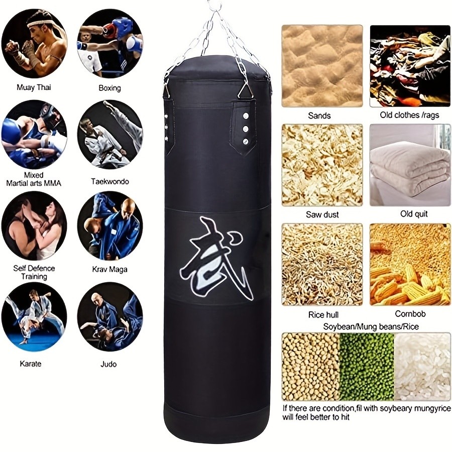 Kick Boxing Set with Ceiling Hook Steel Chain Perfect for Home Gym Training