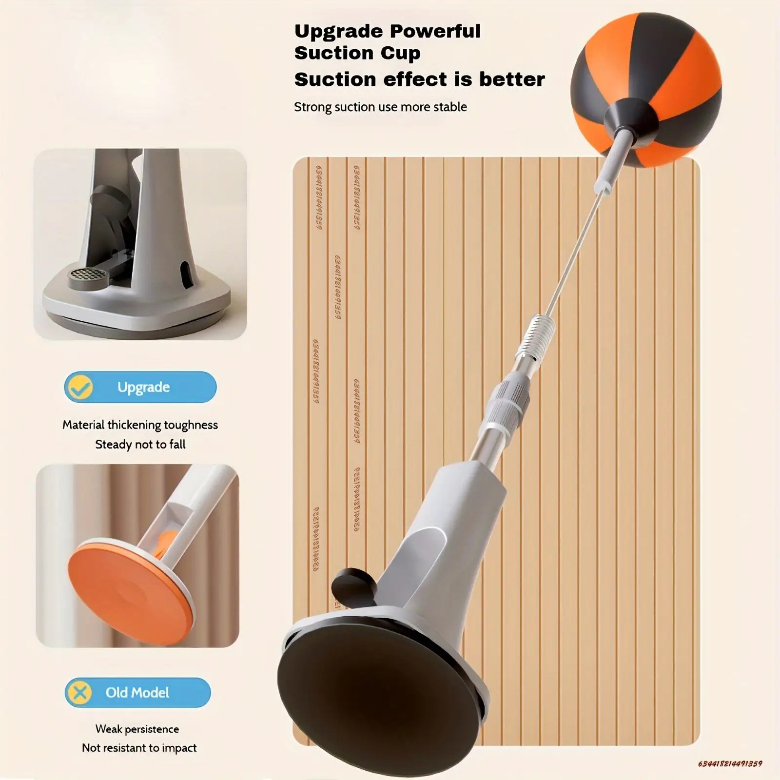 Adjustable Heavy-Duty Boxing Bag  Sturdy Frame & Strong Suction Base for Home Gym, Boxing & Kickboxing