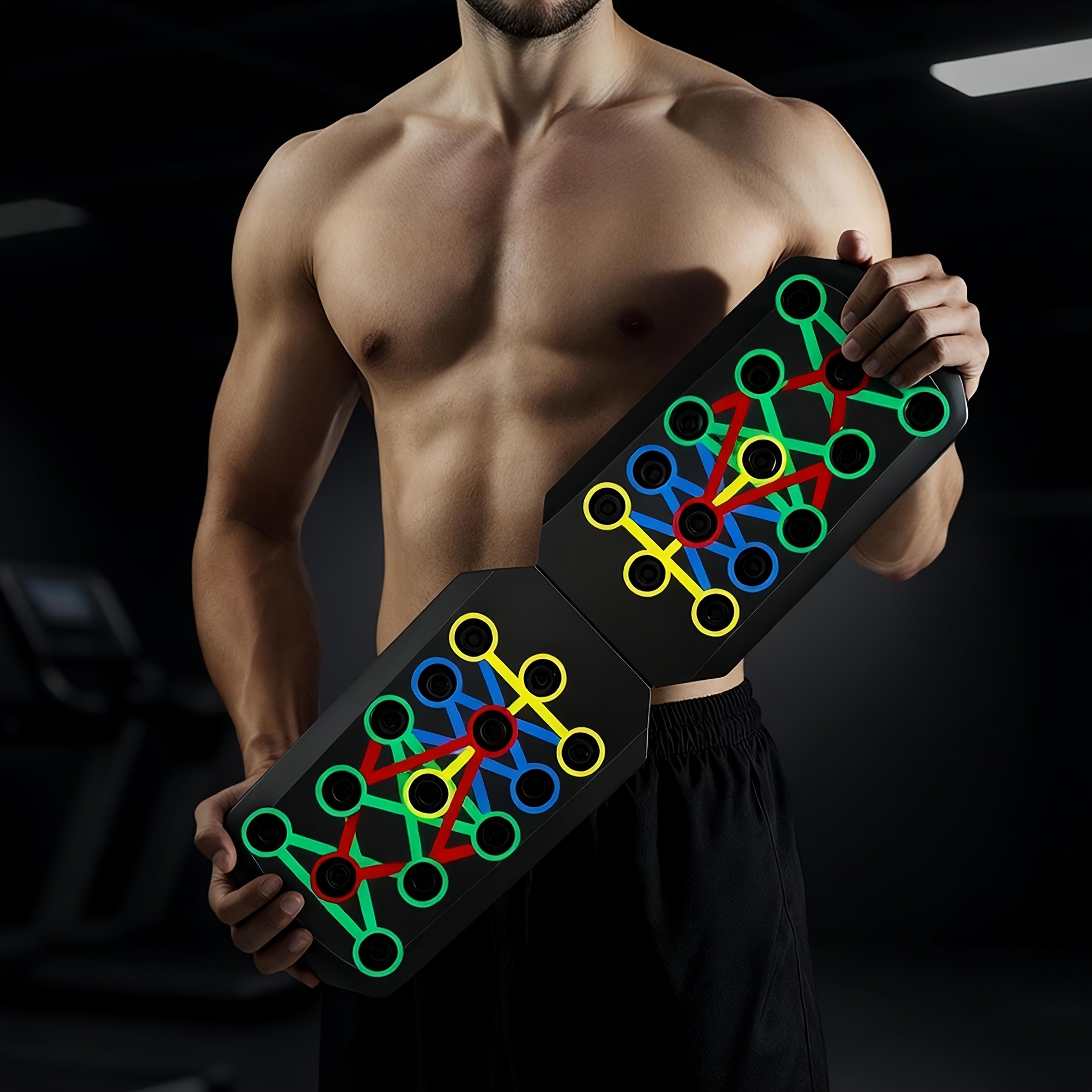 Color-Coded Push Up Board with Handles Transform Your Home Gym Workouts