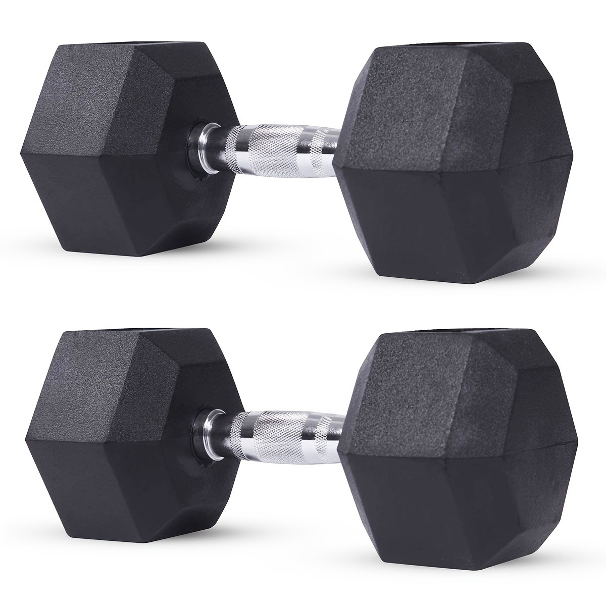 Hexagonal Rubberized Dumbbells Durable and Versatile Weight Training Equipment