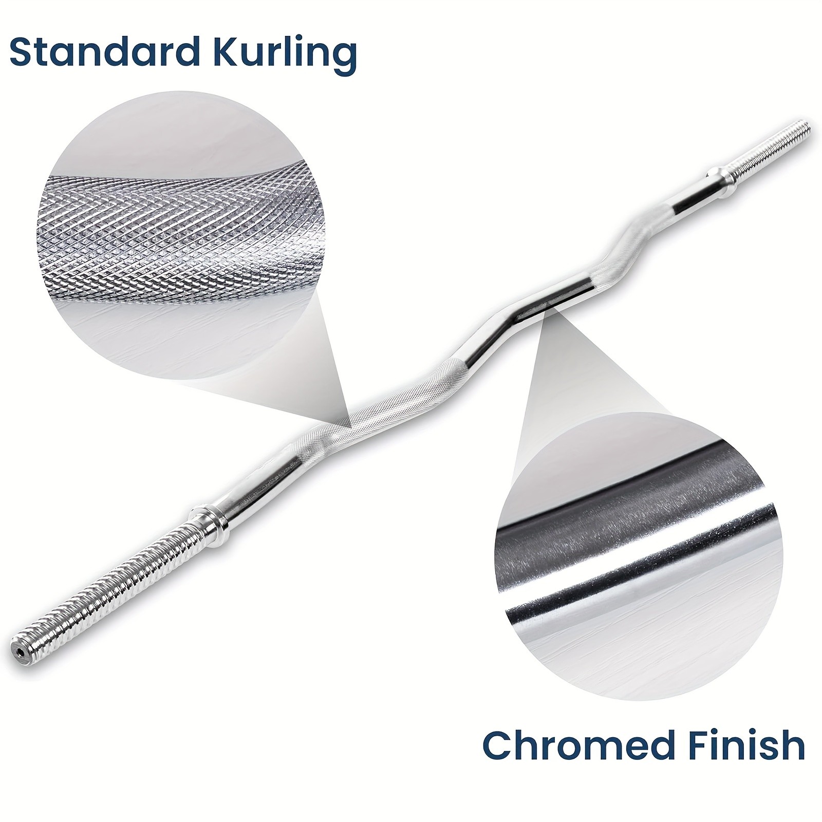 1.2m/47" Heavy Duty Curl Weight Lifting Bar Build Stronger Arms with Precision