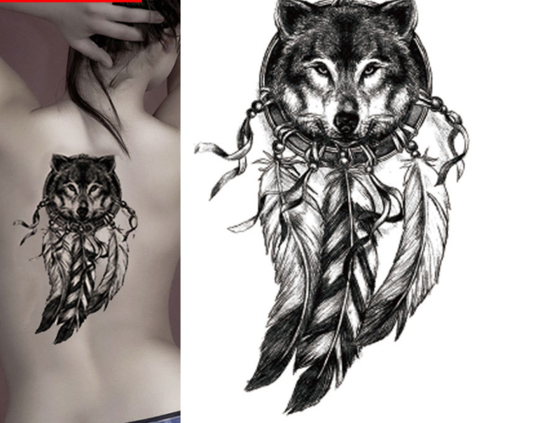 3D Wolf Tattoo