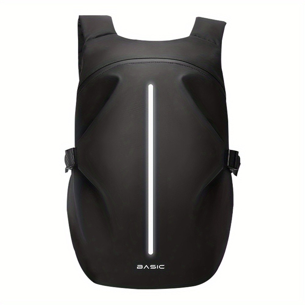Black Soft Shell Zippered Helmet Backpack with Utility Pocket