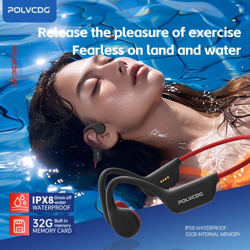 POLVCDG Audio 2024 New X7 Wireless Bone Conduction Headphones: Perfect for Active Lifestyles