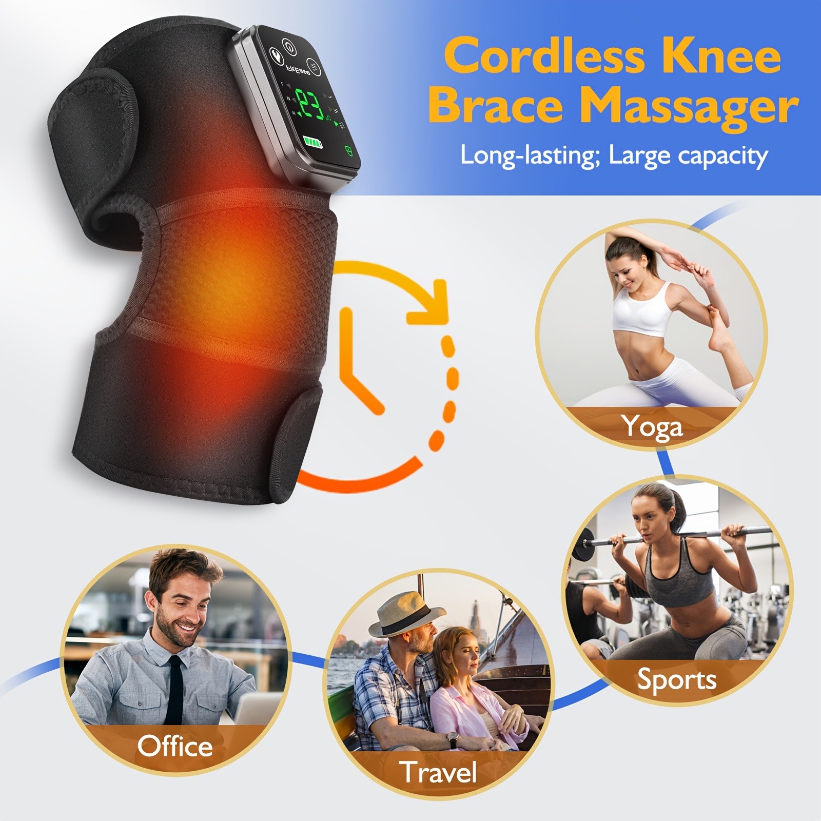 Heating Vibration Knee Pad Electric Massager: Multi-Function Shoulder and Knee Pain Relief