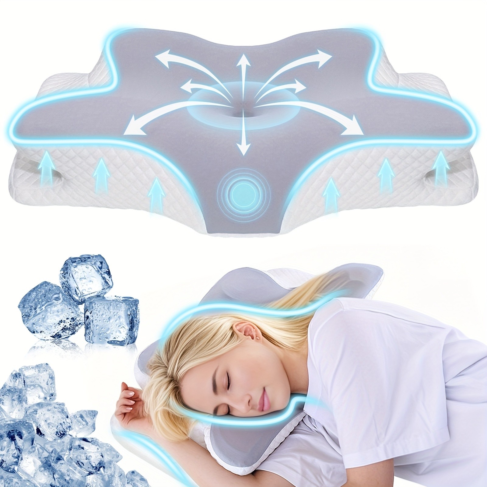 Butterfly-Shaped Memory Foam Pillow: Ergonomically Designed for Neck Support