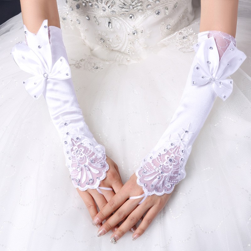 Flower Lace Wedding Gloves