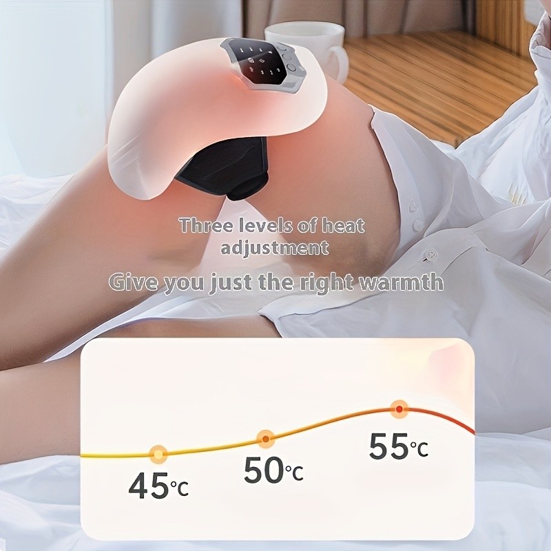 New Electric Heating Knee Joint Massager  Hot Compress, Warm and Vibrating Massager for Elderly Knee Pads