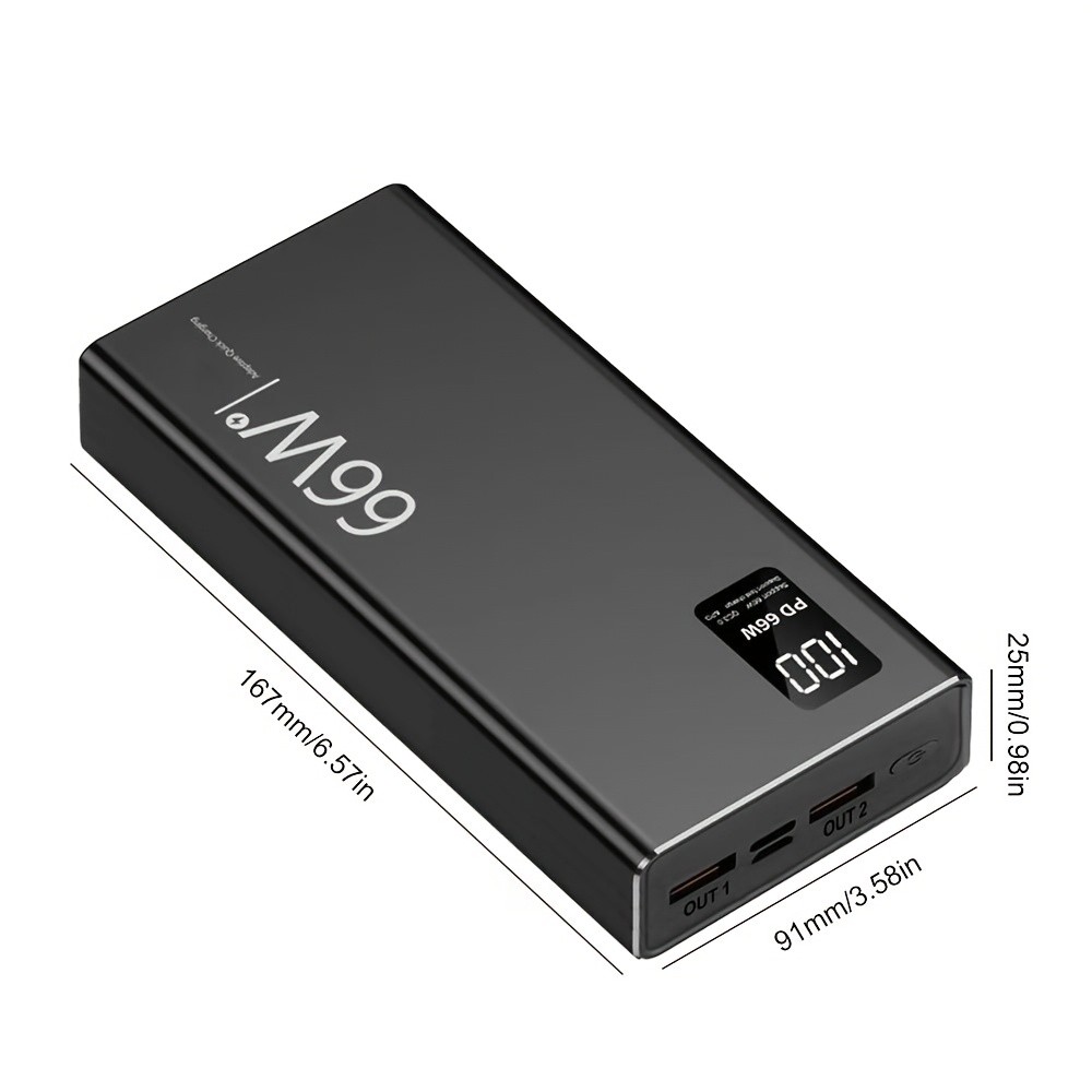 66W 20000mAh Power Bank  Fast Charging Portable Charger External Battery for Your Devices