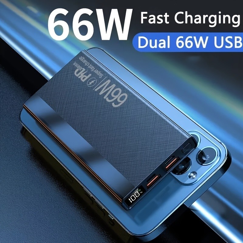 66W 20000mAh Power Bank  Fast Charging Portable Charger External Battery for Your Devices