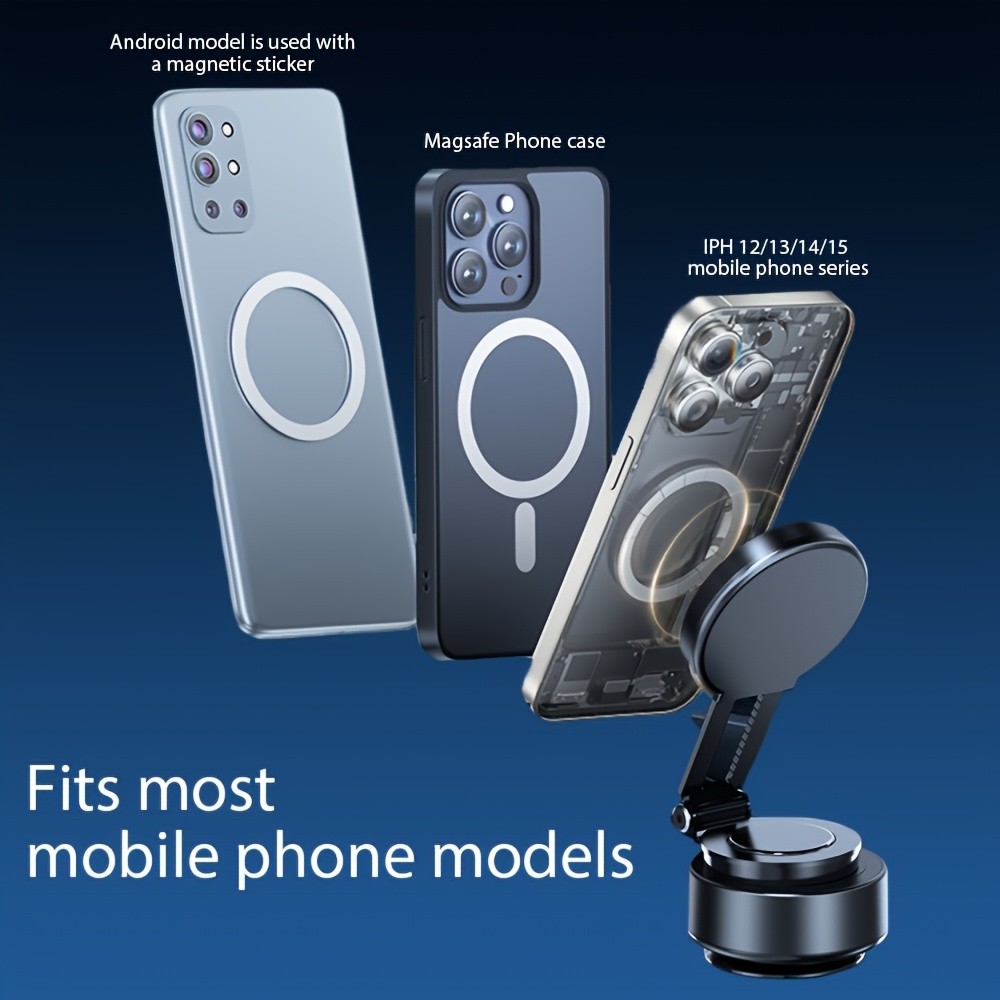 Upgraded Magnetic Suction Mobile Phone Holder for Car 360 Rotation, Retractable, Strong Suction and High Stability