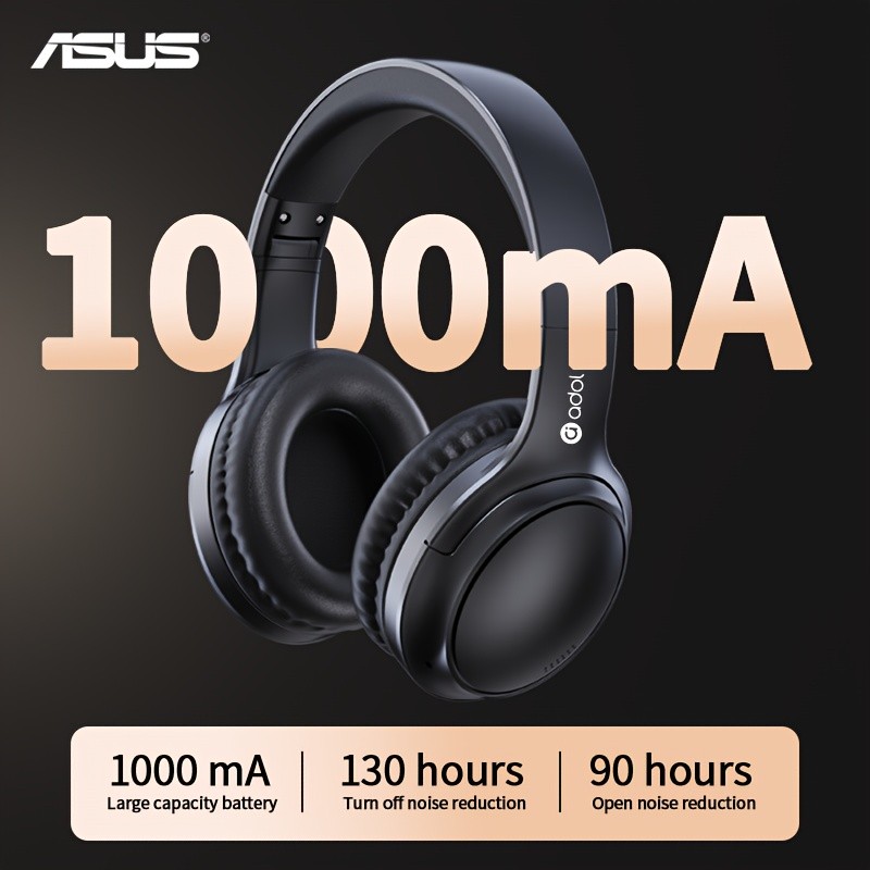 ASUS Wireless Over-Ear Headphones, ANC Active Noise Cancellation, Immersive Sound, Adjustable Foldable Design, Comfortable Fit for All Ear Shapes, Built-in Microphone, Ideal for Gamers and Movie/Music Enthusiasts