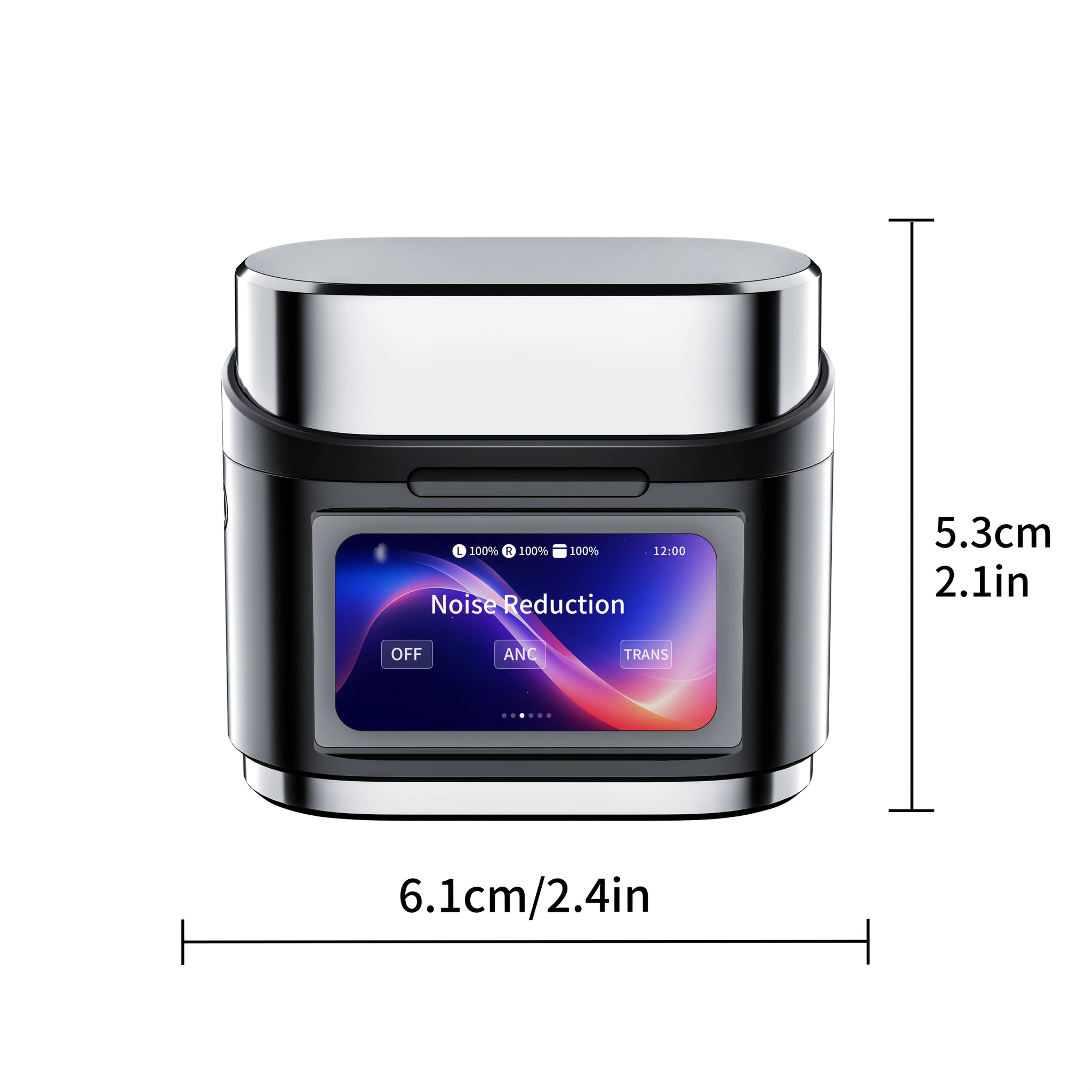 Active Noise-Canceling Headphones with Smart Digital Display Touchscreen, Wireless Earbuds Compatible with iPhone and Android, True Wireless TWS Earbuds, Featuring 6 Microphones for Perfect Calls, Voice Control, Up to 40 Hours of Gaming Time